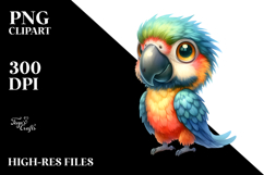 Cute Standing Macaw Watercolor | Clipart Product Image 2