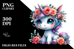 Running Baby Unicorn with Cool Haircut, PNG Product Image 2