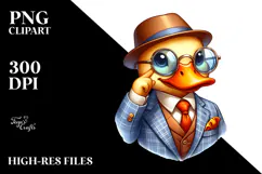 Funny Cute Duck in Suit | White Background Product Image 2