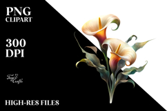 Calla Lily with Watercolor Splash PNG Product Image 2