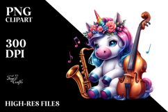 Colorful Highland Cow with Sunglasses PNG Product Image 2