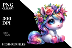Vibrant Baby Unicorn Drawing, Transparent PNG Product Image 2