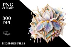 Shiny Iris Stained | Sublimation Clipart Product Image 1