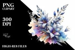 Shiny Watercolor Lobelia Diamond Golden Product Image 1