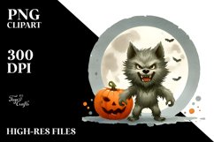 Funny Halloween Werewolf Clipart Product Image 3