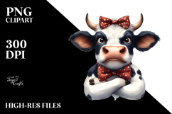 Funny Cow with Bow Tie, PNG Product Image 2