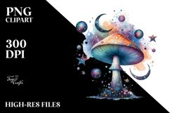 Colorful Magical Celestial Mushroom Watercolor Product Image 1