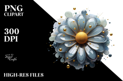Abstract Golden Daisy PNG Product Image 2
