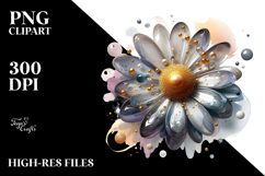 Abstract Golden Daisy PNG Product Image 2