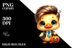 Cute Baby Duck, Watercolor PNG Product Image 2