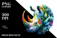 Abstract Rhino Illustration, High-Quality PNG Product Image 2