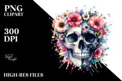 Cute Skull Made of Splashes PNG Product Image 2