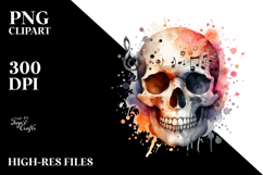 Watercolor Skull PNG Product Image 2
