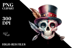 Watercolor Skull Splashes PNG Product Image 2