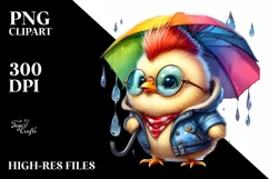 Cute Baby Chicken Playing PNG Product Image 1