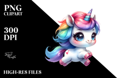 Cute Unicorn with Cool Haircut PNG Product Image 1