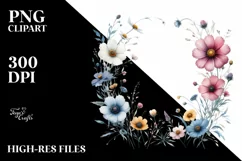 Vibrant Wild Flowers | Sublimation | Clipart Product Image 3
