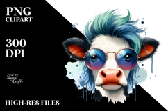 Cool Cow with Expressive Face, Vibrant PNG Product Image 2