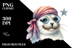 Funny Cute Seal with Silk Scarf | White Background Product Image 2