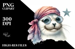 Funny Cute Seal with Silk Scarf | White Background Product Image 1