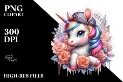 Baby Unicorn in New York Club PNG Product Image 1