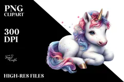 Cute Baby Unicorn PNG Product Image 2