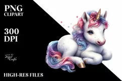 Cute Baby Unicorn PNG Product Image 1