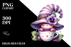 Cute Gnome with Crocus in Violet Cup Product Image 2