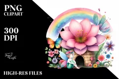Fairy House and Rainbow Scene | Sublimation | Clipart Product Image 3