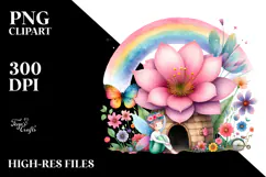 Fairy House and Rainbow Scene | Sublimation | Clipart Product Image 2