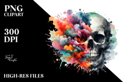 Colorful Painting with Grungy Skull PNG Product Image 2