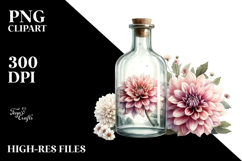 Dahlia Filled Bottle | Sublimation | Clipart Product Image 2