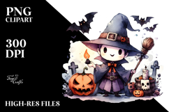 A Washed Retro Halloween Warlock PNG Product Image 2