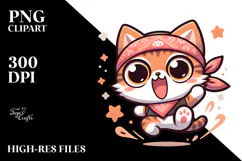 Ridiculously Cute Cartoon Cat PNG Product Image 2