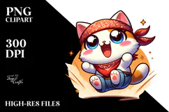 Ridiculously Cute Cartoon Cat PNG Product Image 2