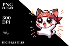Ridiculously Cute Cartoon Cat PNG Product Image 2