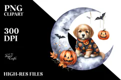 Puppy in Halloween Costume PNG Product Image 2