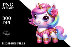 Baby Unicorn in Hambo Dancer Attire PNG Product Image 2