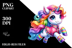 Running Unicorn Drawing, Transparent PNG Product Image 2