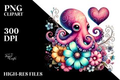 Adorned Octopus Heart PNG Product Image 2