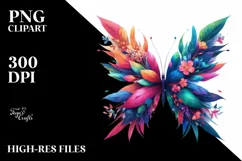 Vibrant Watercolor Butterfly PNG Product Image 1