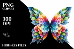 Vibrant Watercolor Butterfly PNG Product Image 1