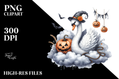 Swan on Cloud Halloween PNG Product Image 2
