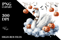 Swan on Cloud Halloween PNG Product Image 2
