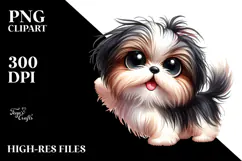 Cute Shih Tzu Cartoon, PNG Product Image 2