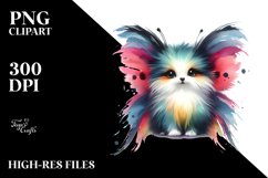 Cute Vibrant Watercolor Papillon | Clipart Product Image 1