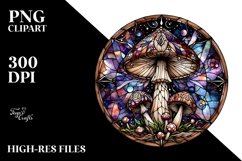 Wooden Small Stained Mystical Celestial Mushroom Watercolor Product Image 1