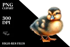 Digital Watercolor with Baby Duck PNG Product Image 2