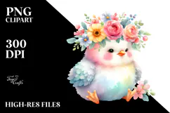 Cute Chicken Pastel Colors Watercolor | Clipart Product Image 2
