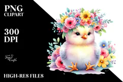 Cute Chicken Pastel Colors Watercolor | Clipart Product Image 2
